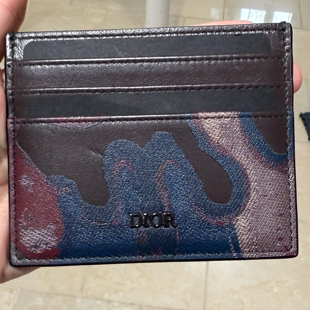 Dior Black and Blue Men's Card Holder - Picture 2 of 3